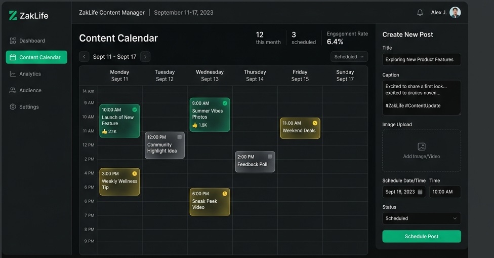 Ảnh thật Content Calendar